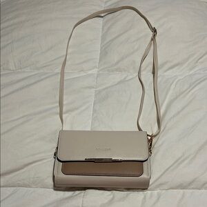 Chic Cream and Tan Crossbody Bag